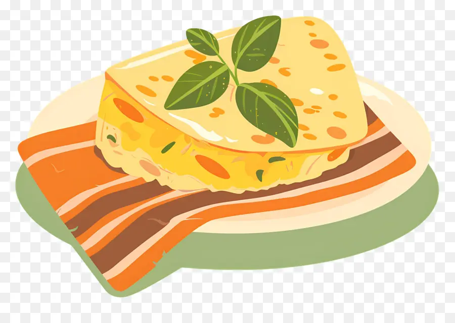 Omelette Espagnole，Tranche D'omelette PNG