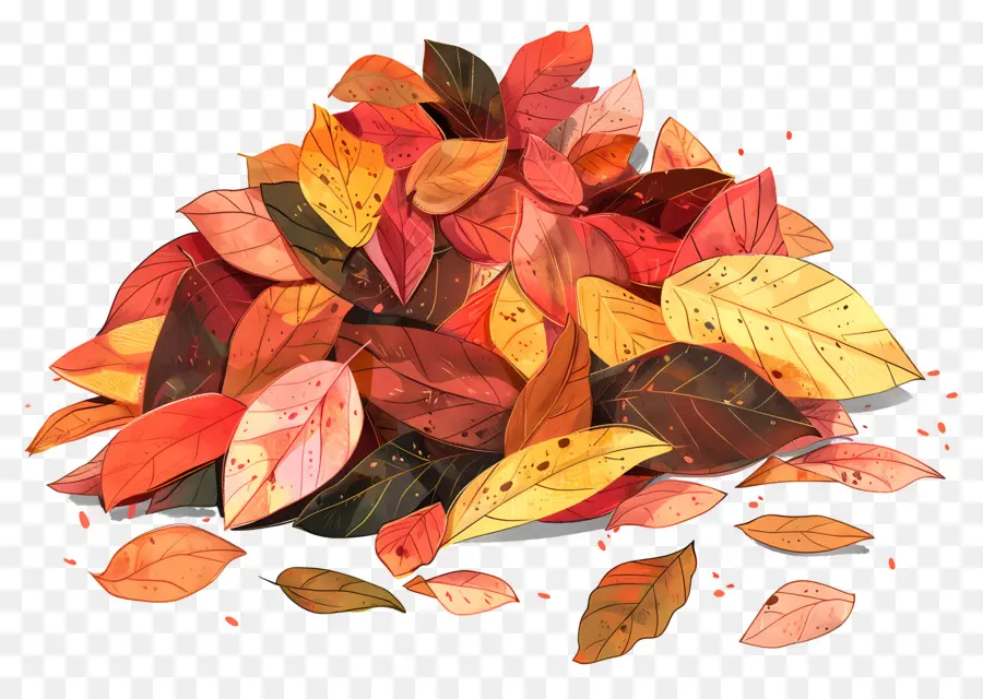 Tas De Feuilles，Feuilles D'automne PNG