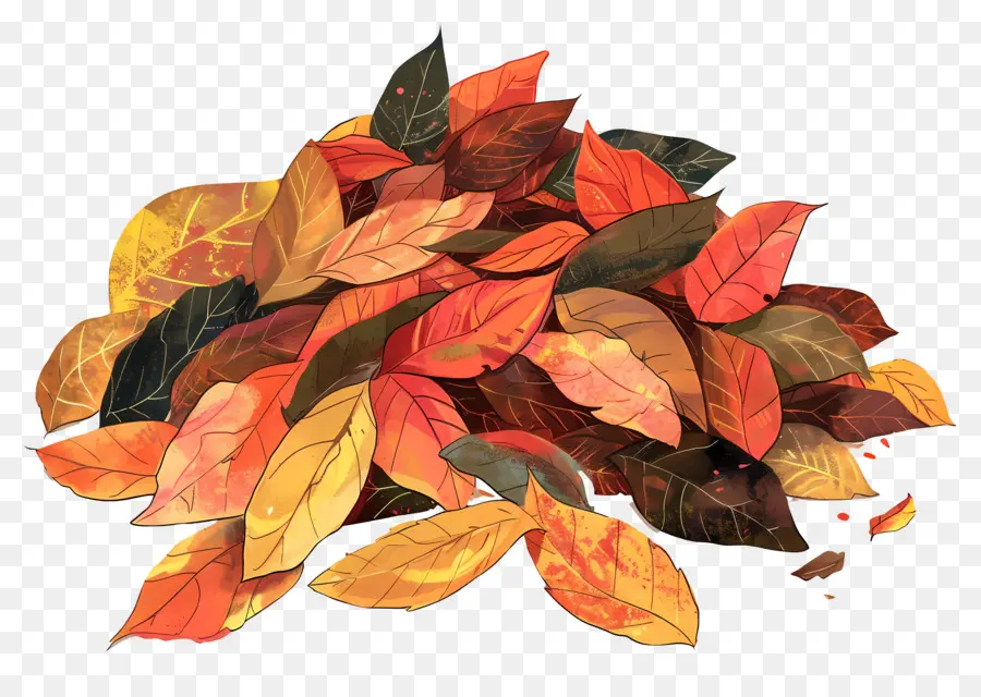 Tas De Feuilles，Feuilles D'automne PNG