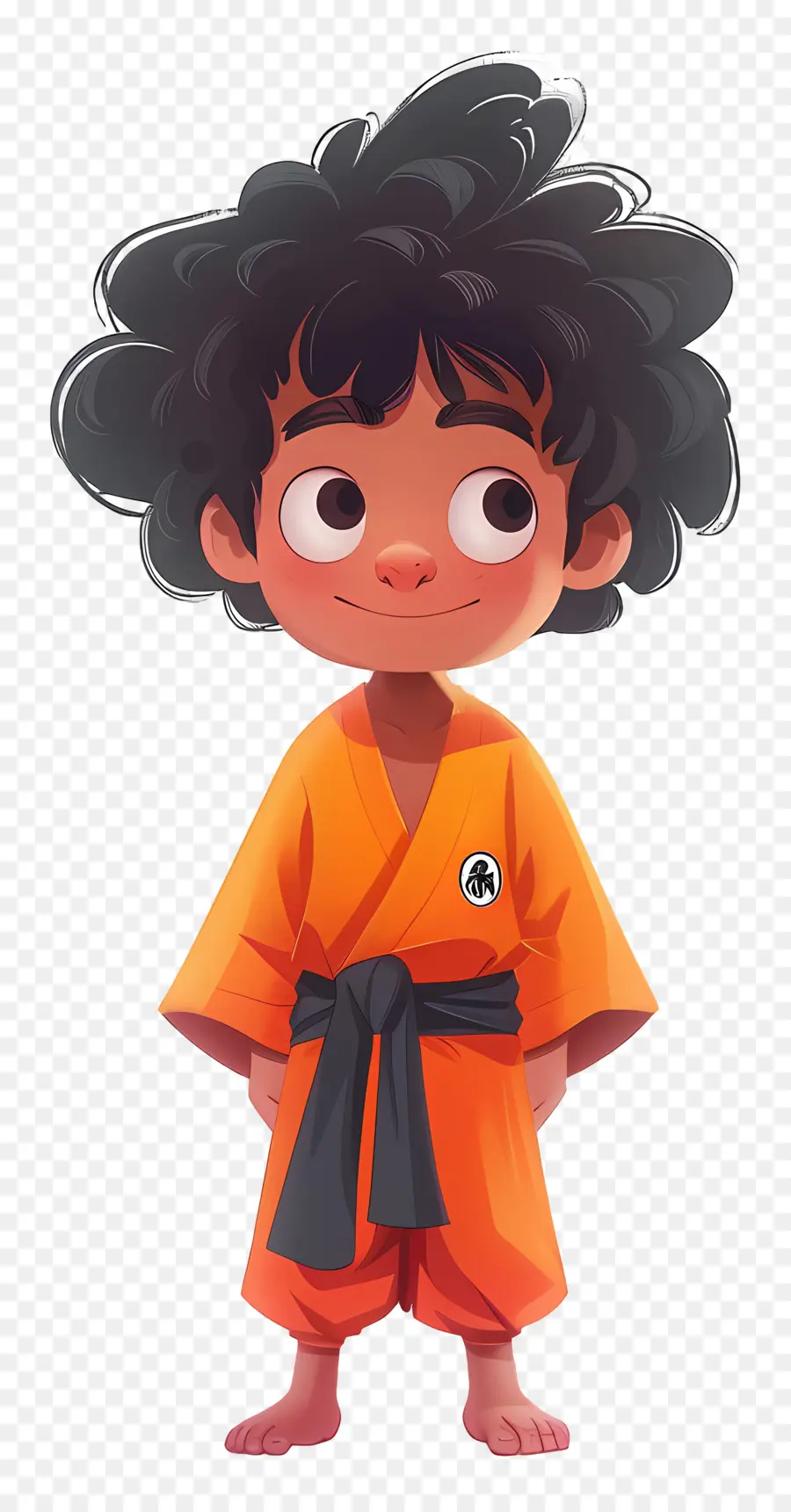 Gokû，Garçon De Dessin Animé En Tenue Orange PNG