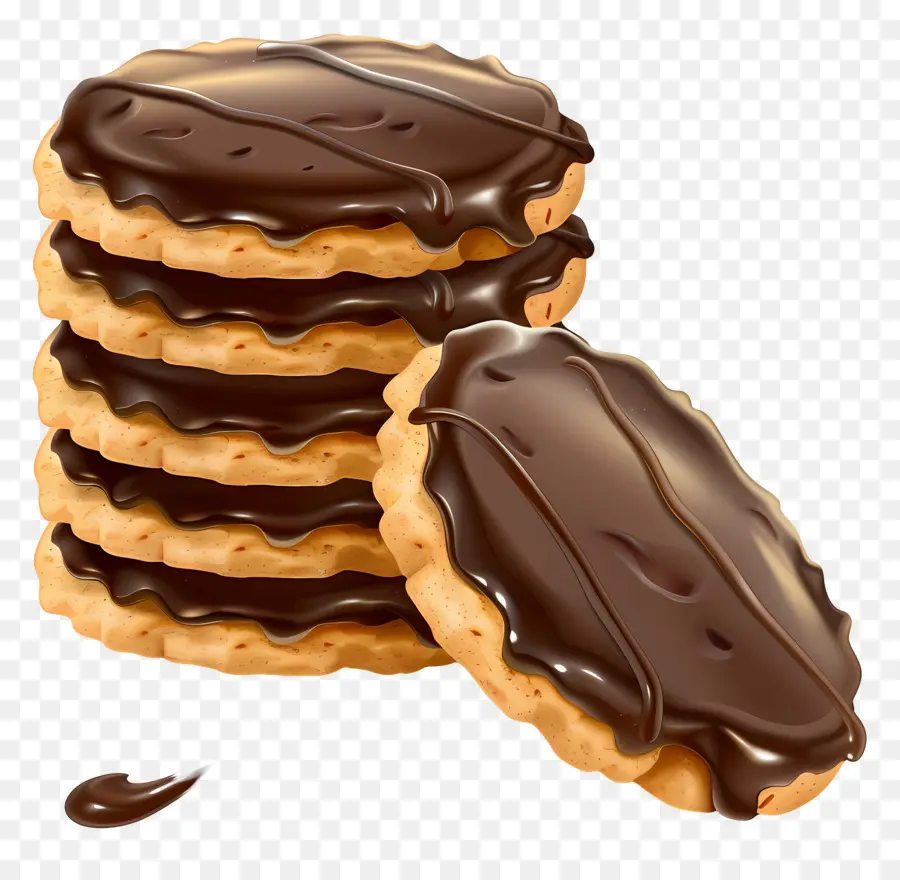 Biscuits Au Chocolat，Biscuits Nappés Chocolat Noir PNG