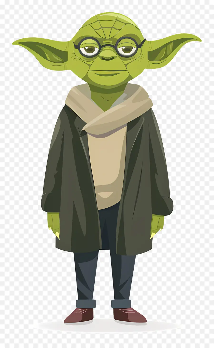 Yoda，Créature Verte Avec Des Lunettes PNG