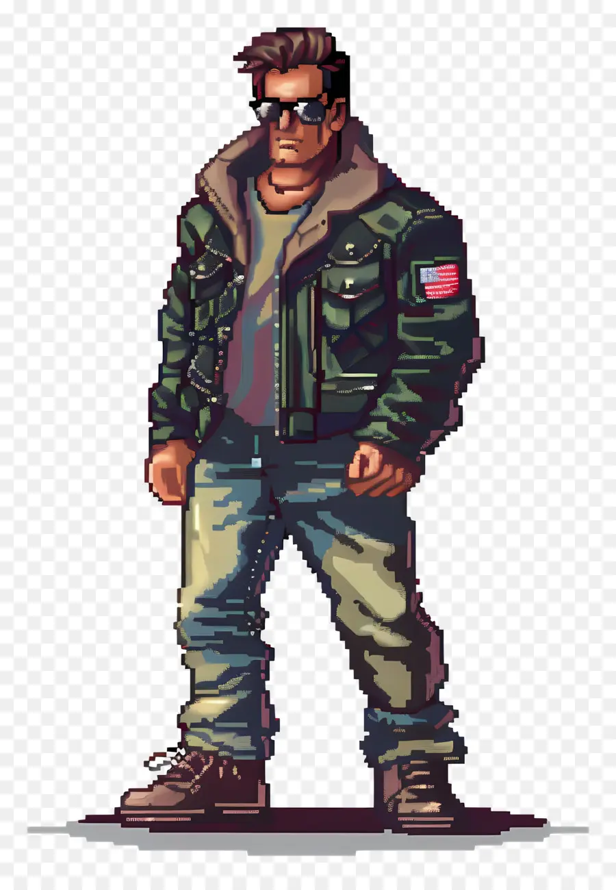 L'homme Pixel，Personnage De Pixel Art PNG