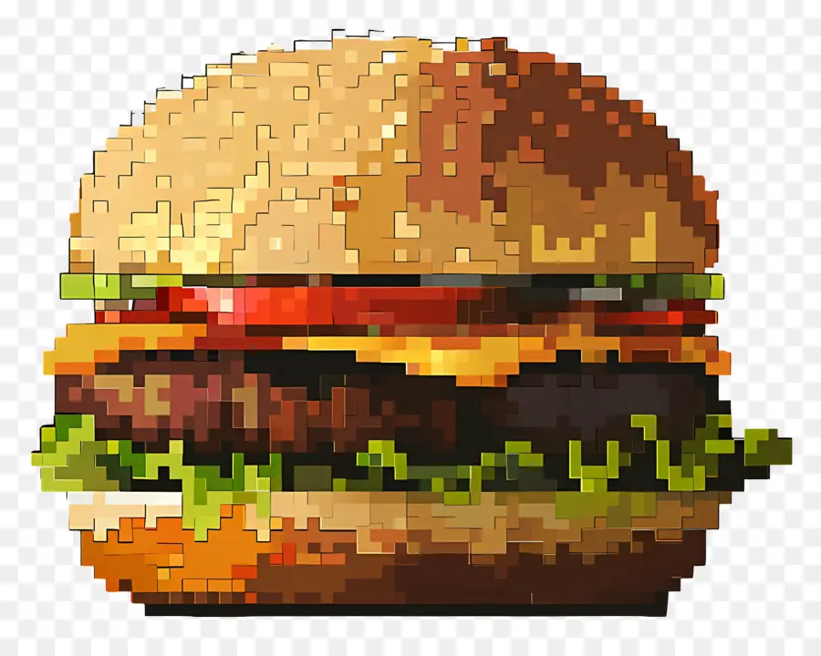 Hamburger Aux Pixels，Burger Pixel PNG