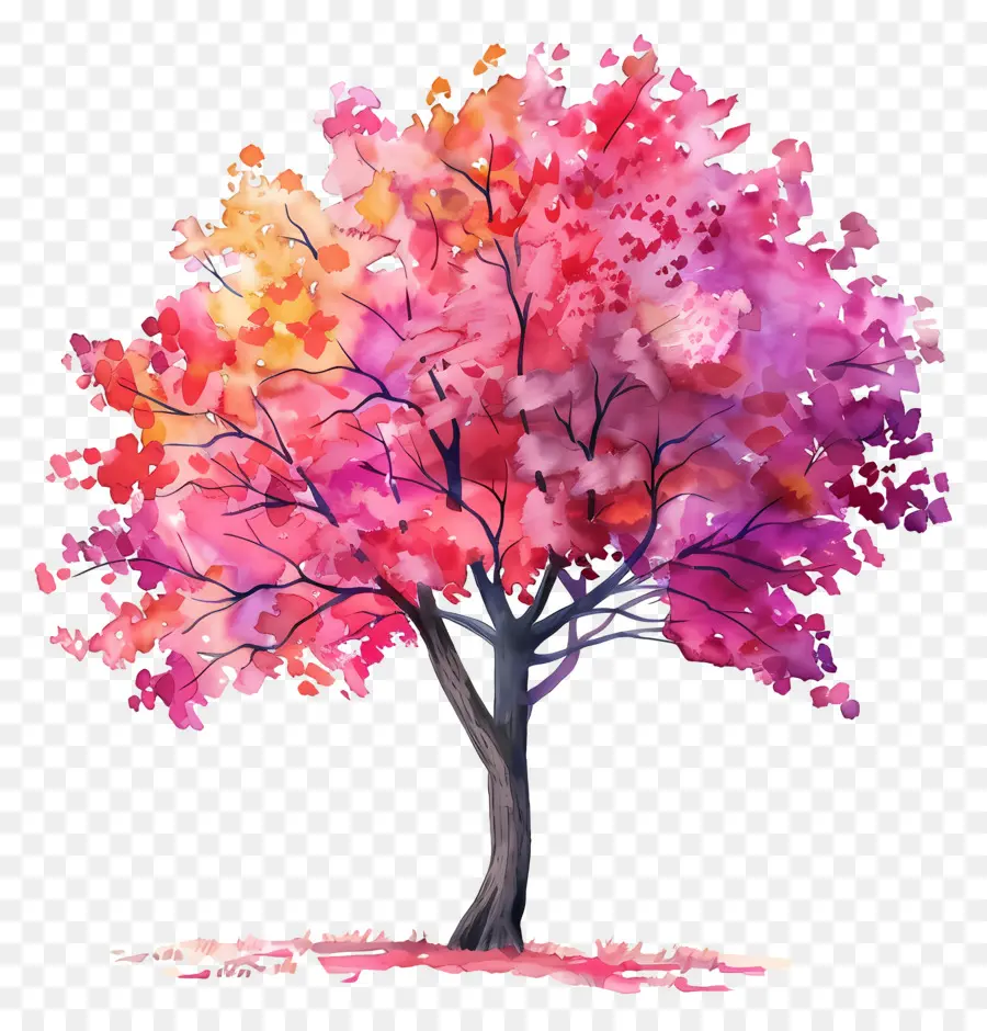 Arbre Aquarelle，Arbre Coloré PNG