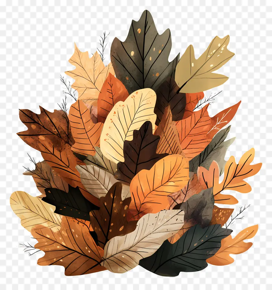 Tas De Feuilles，Feuilles D'automne PNG