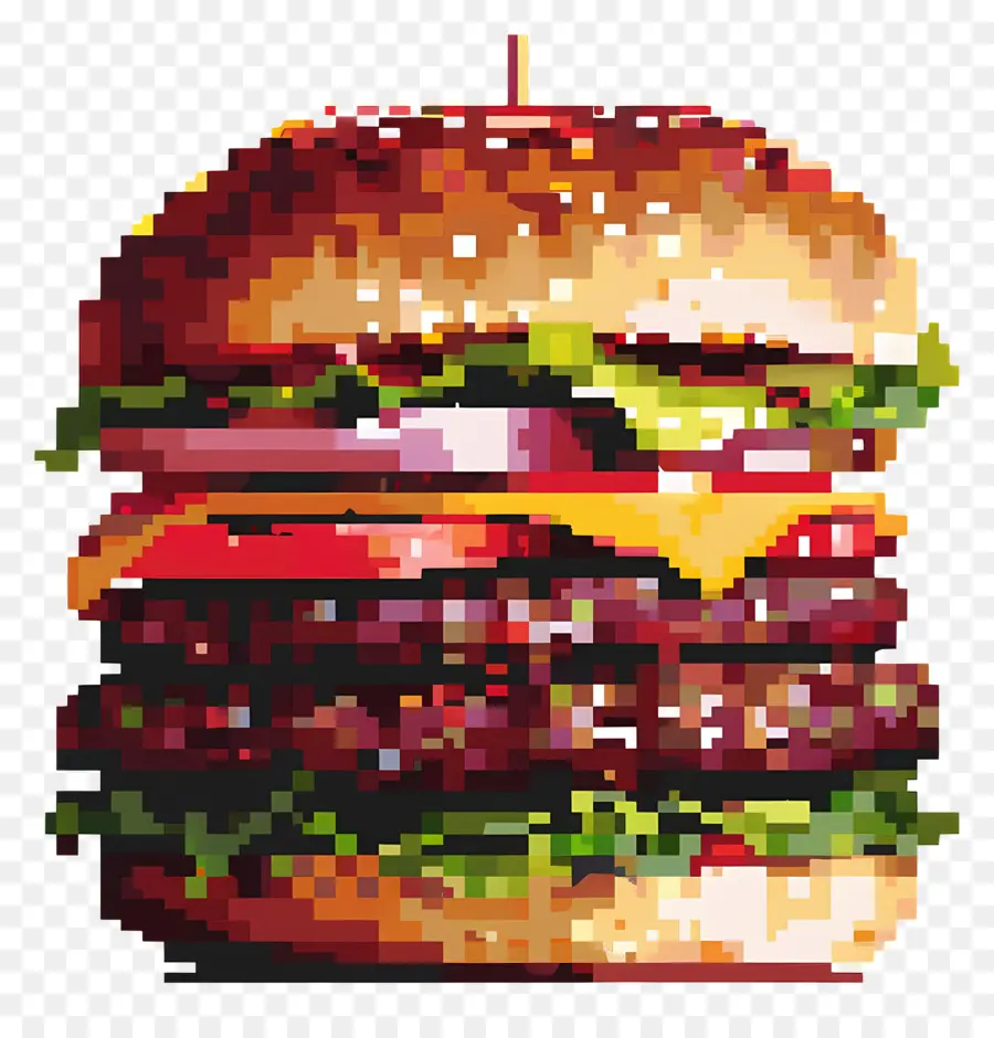 Hamburger Aux Pixels，Burger Pixel PNG