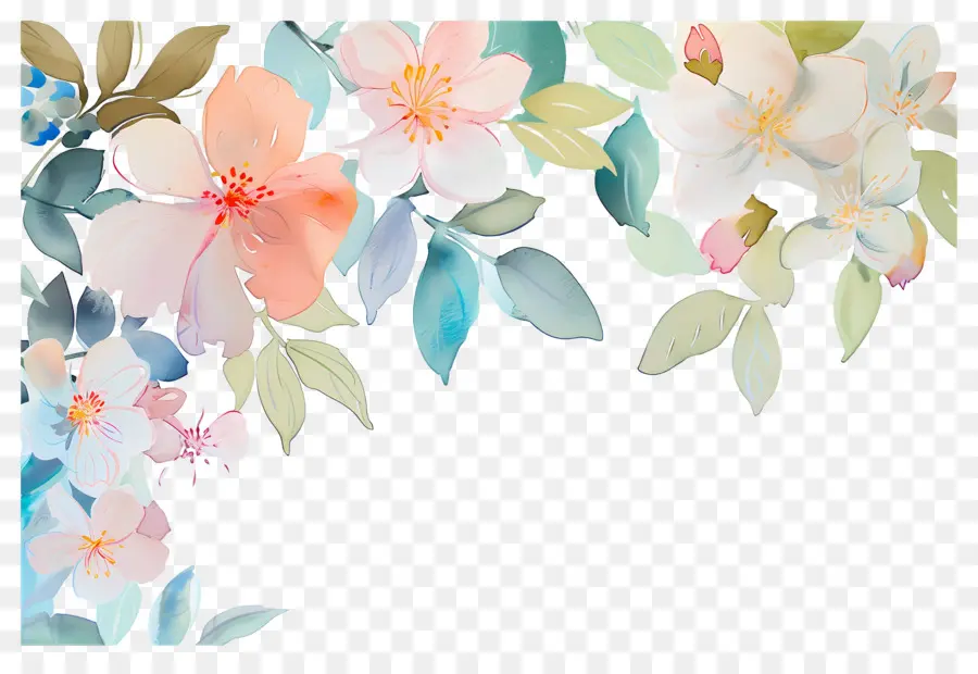 Coin Des Fleurs，Fleurs Pastel PNG