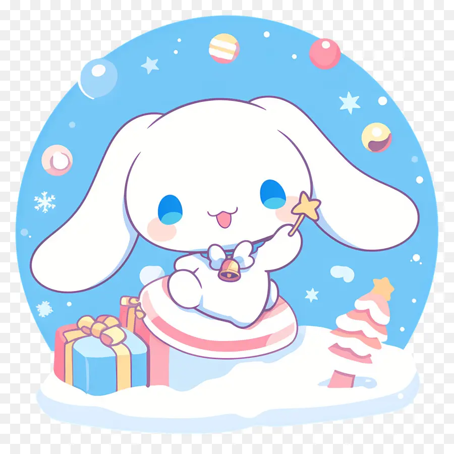 Cannelle Mignonne，Lapin Mignon Avec Cadeau PNG