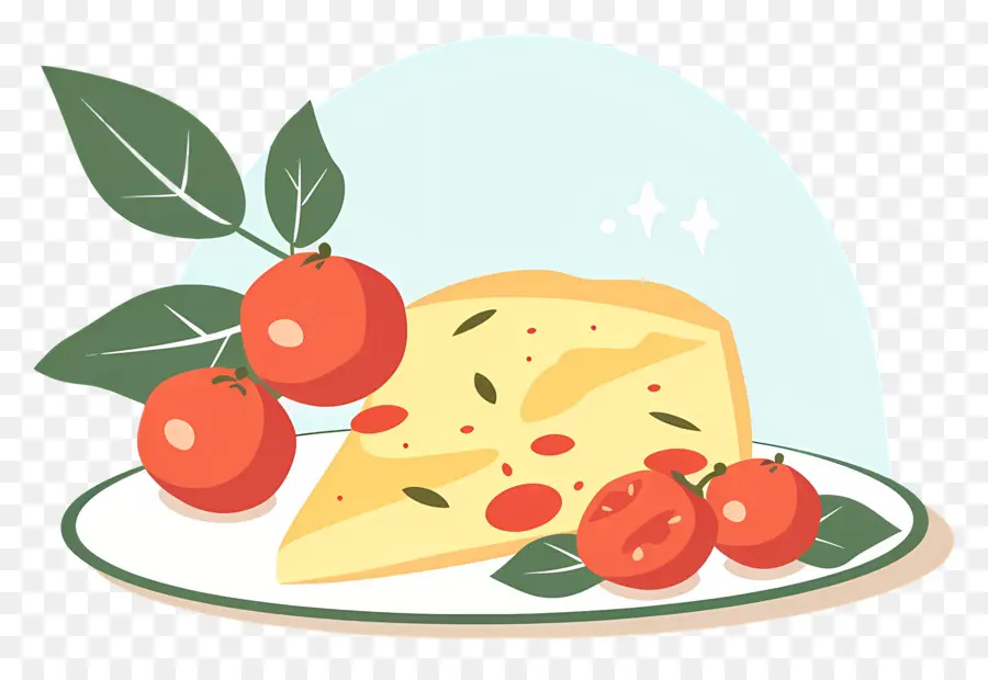 Omelette Espagnole，Fromage Aux Tomates PNG