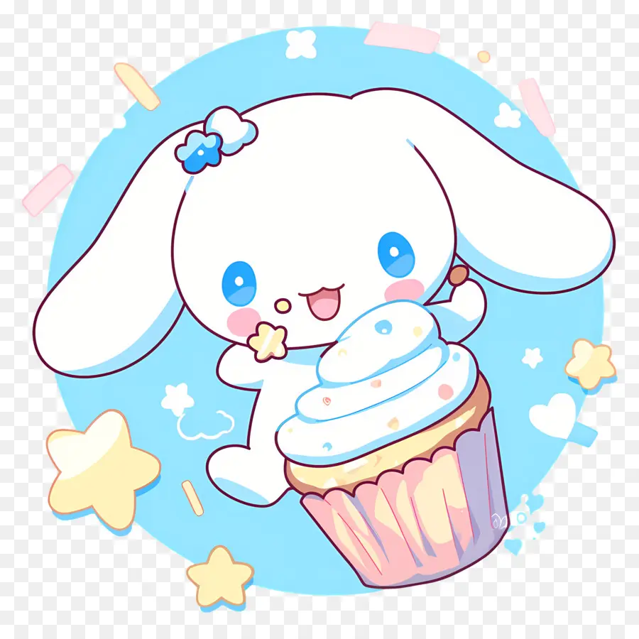 Cannelle Mignonne，Lapin Mignon Avec Cupcake PNG