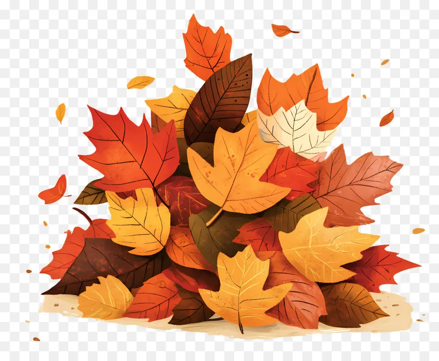 Tas De Feuilles，Feuilles D'automne PNG