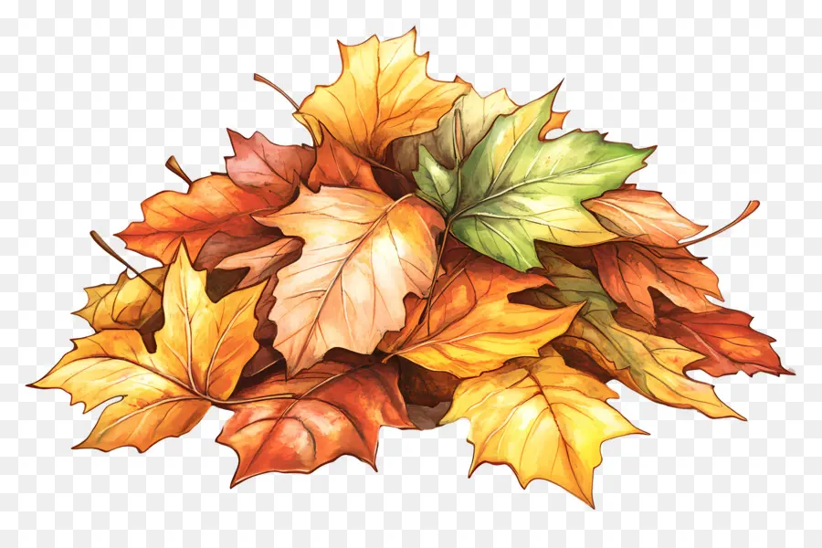 Tas De Feuilles，Feuilles D'automne PNG