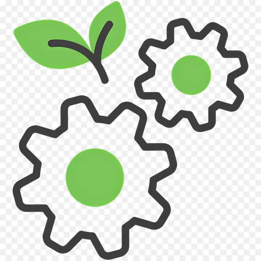 Durabilité，Engrenages Verts PNG