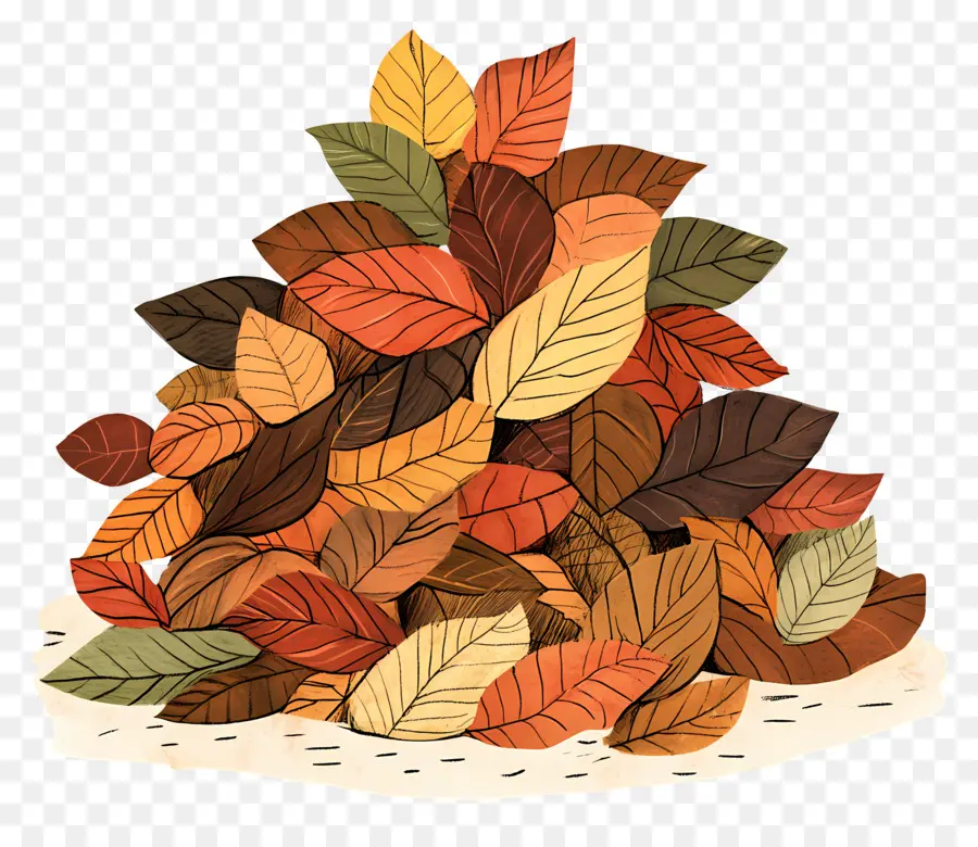 Tas De Feuilles，Feuilles D'automne PNG