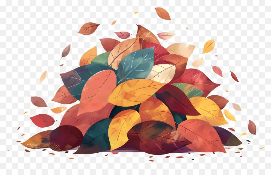 Tas De Feuilles，Feuilles D'automne PNG