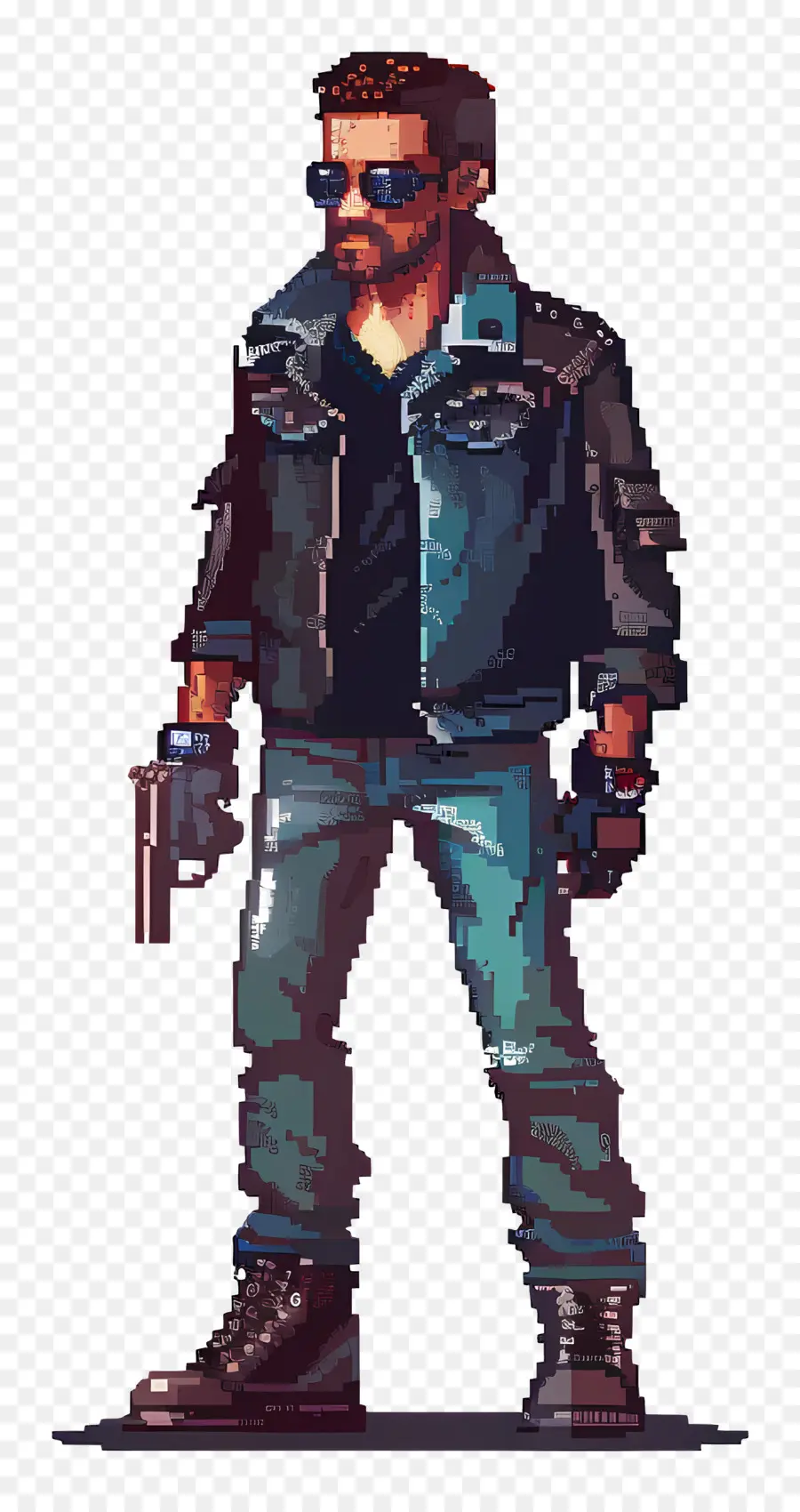 L'homme Pixel，Personnage De Pixel Art PNG