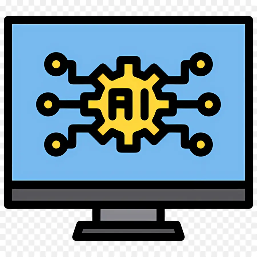 Intelligence Artificielle，Ia Sur écran D'ordinateur PNG