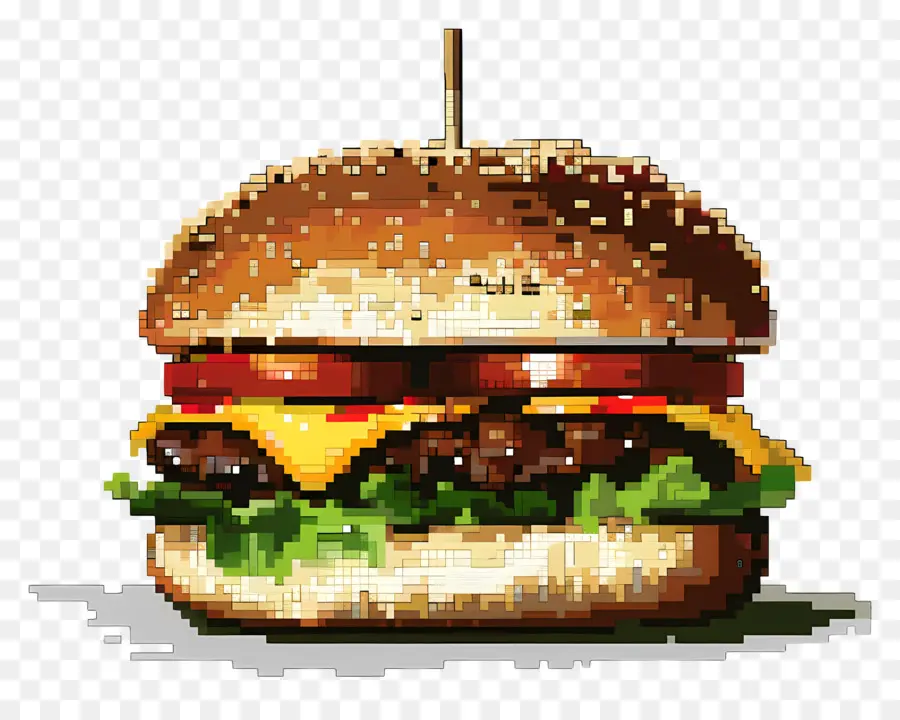 Hamburger Aux Pixels，Burger Pixel PNG