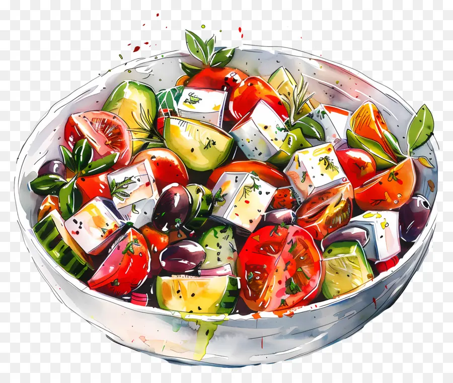 Salade Grecque，Bol De Salade PNG