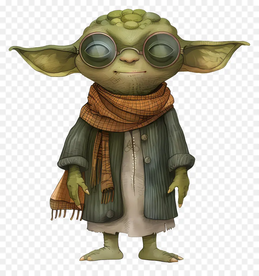 Yoda，Créature Verte En Robe PNG