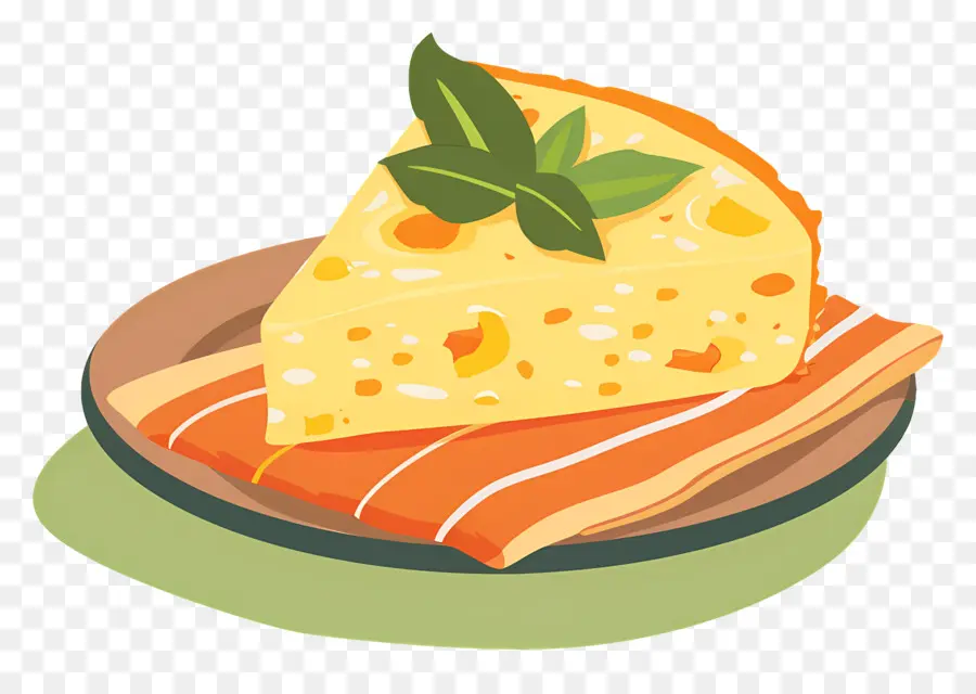 Omelette Espagnole，Tranche D'omelette PNG