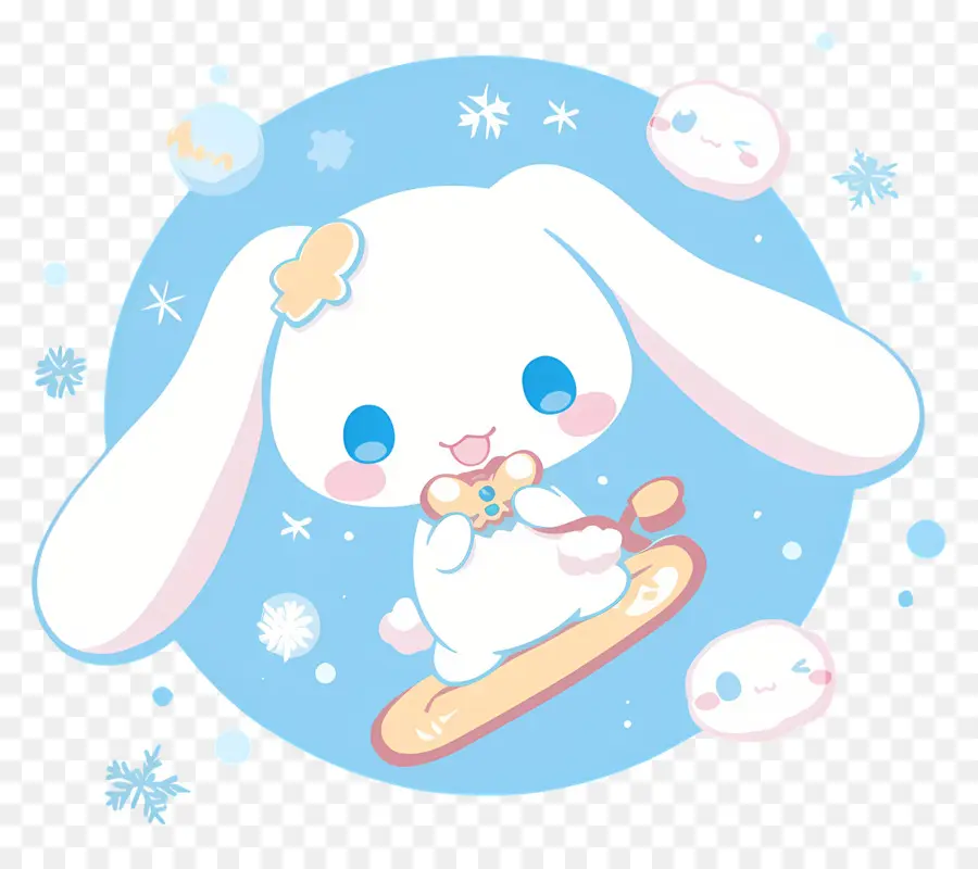 Cannelle Mignonne，Lapin Sur Snowboard PNG