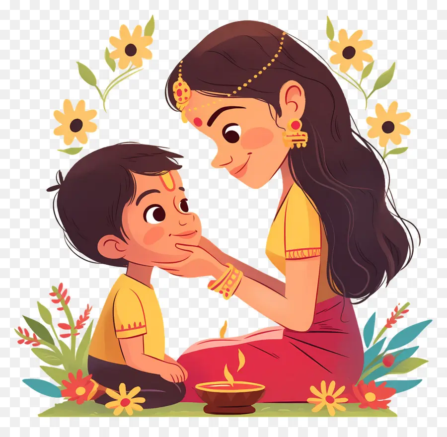 Bhai Dooj，Mère Et Enfant PNG