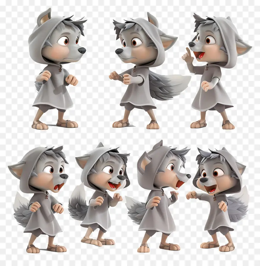 Personnage De Loup，Personnage De Dessin Animé Loup PNG