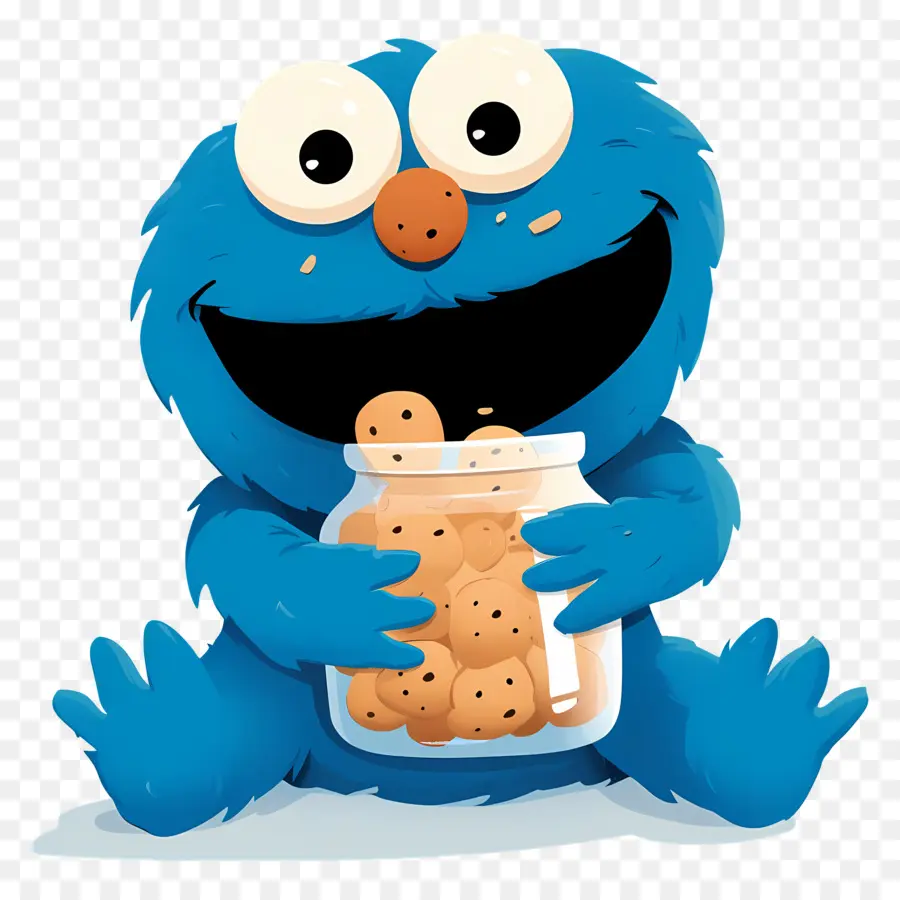 Monstre Aux Biscuits，Personnage à Fourrure Bleue PNG