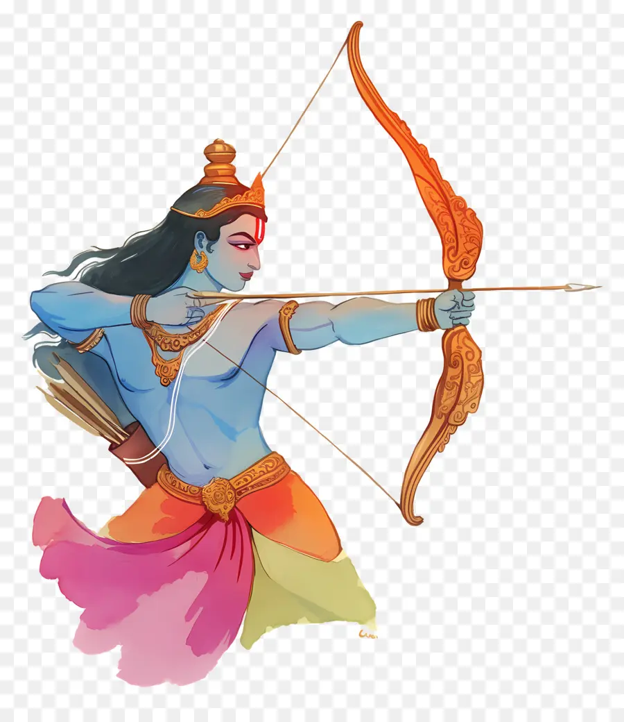 Dussehra，Archer Avec Arc PNG