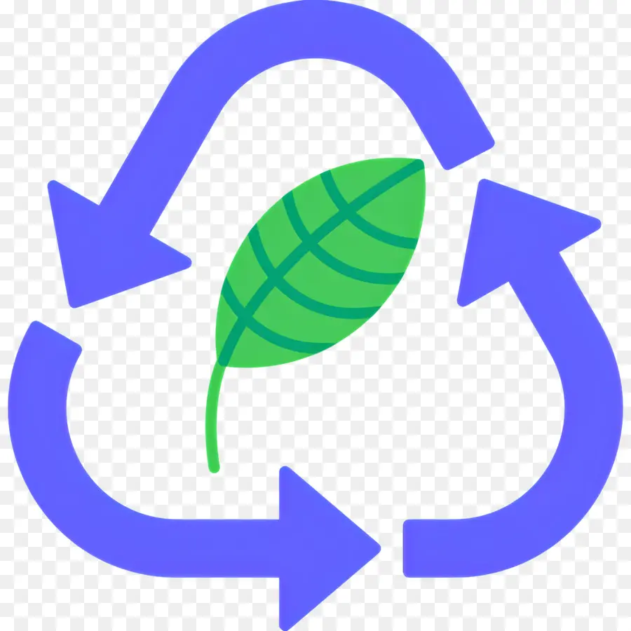 Durabilité，Symbole De Recyclage Avec Feuille PNG