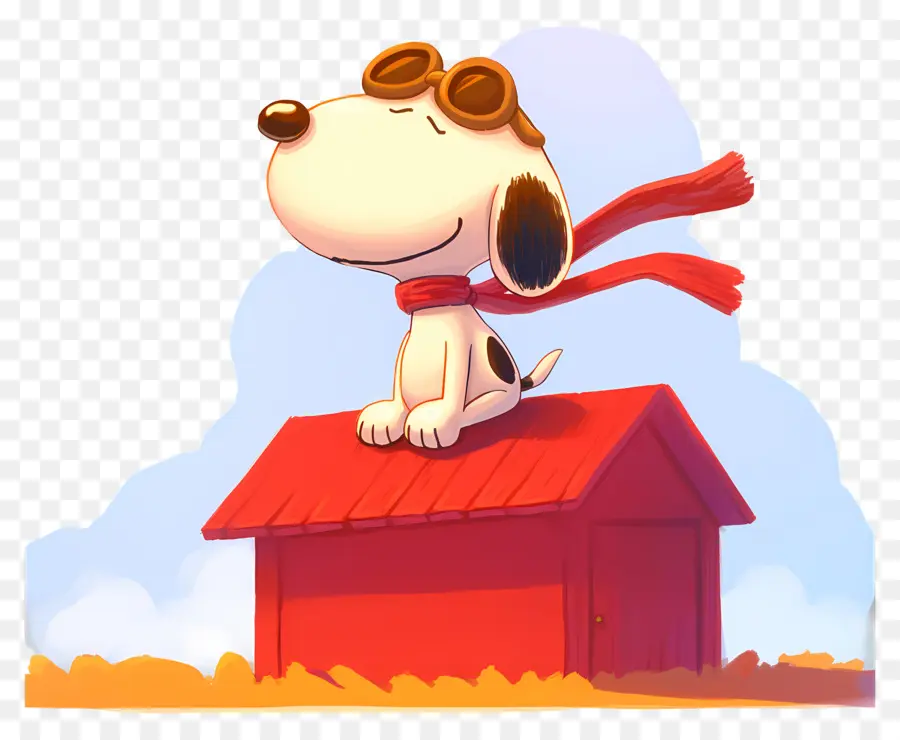 Snoopy，Chien De Dessin Animé Sur La Maison PNG