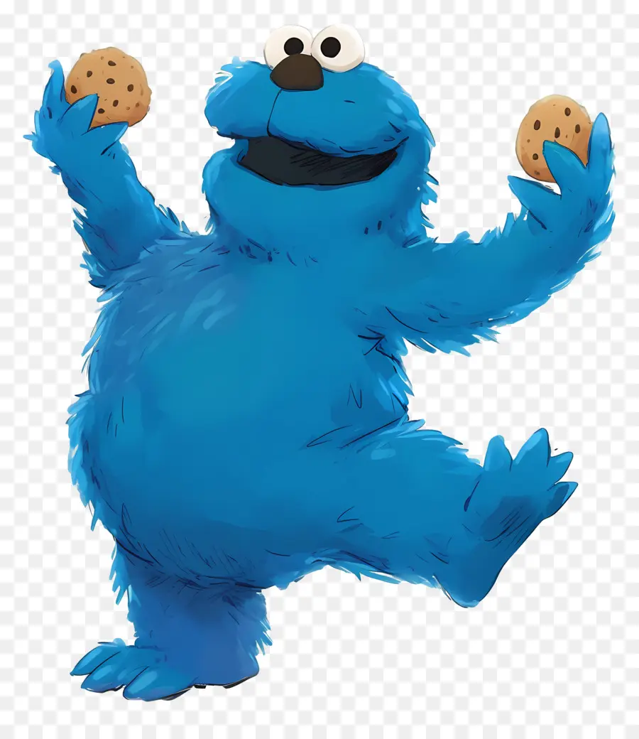 Monstre Aux Biscuits，Personnage à Fourrure Bleue PNG