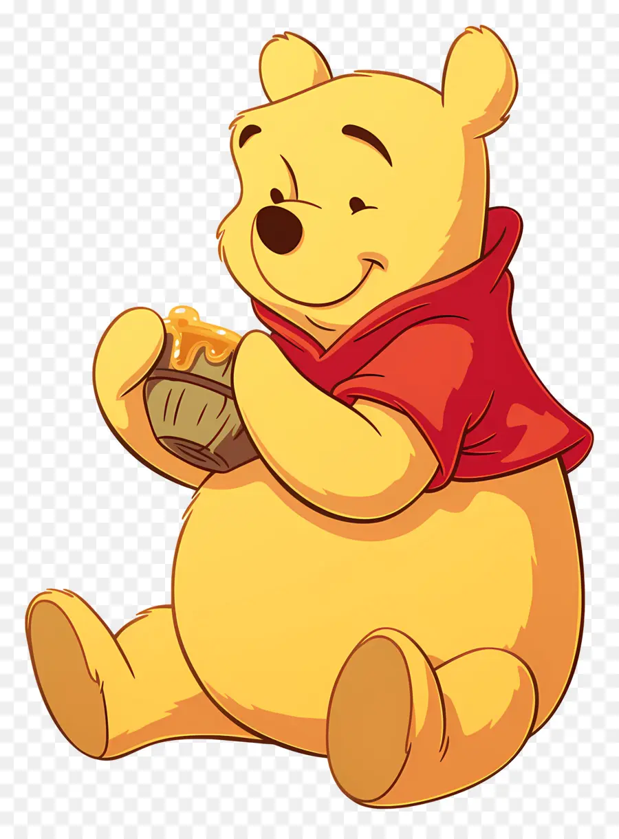 Winnie L'ourson，Ours Jaune Avec Pot De Miel PNG