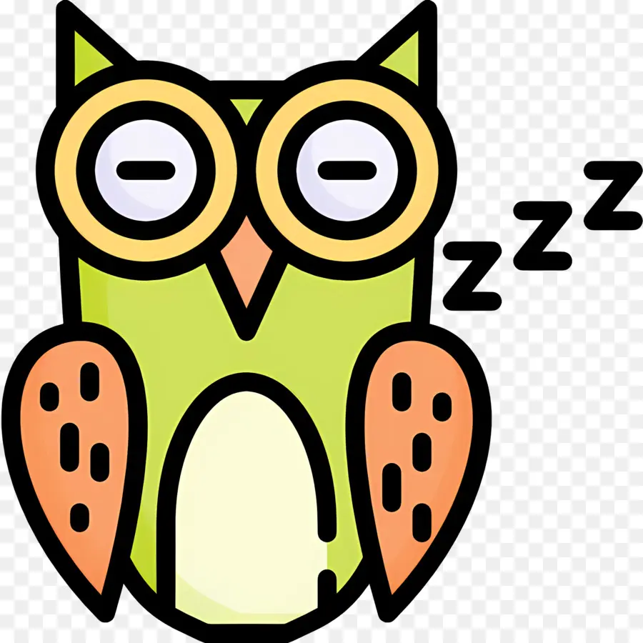 Dormir Zzz，Chouette Endormie PNG