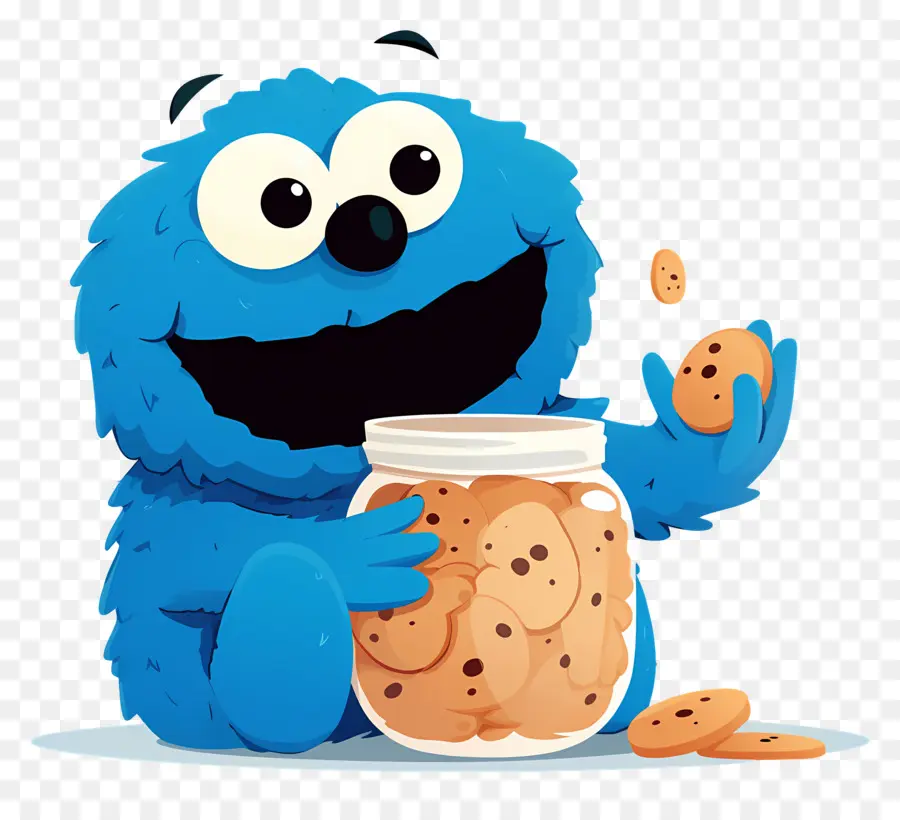 Monstre Aux Biscuits，Personnage à Fourrure Bleue PNG