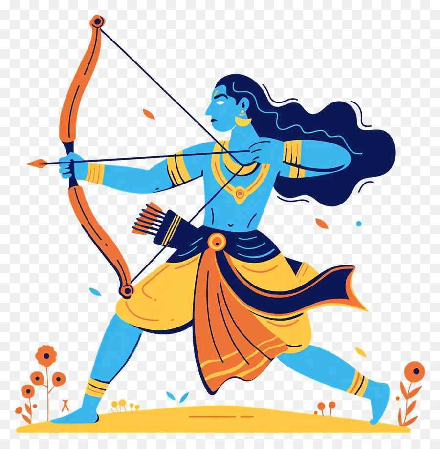 Dussehra，Archer Bleu PNG