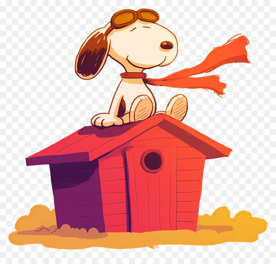 Snoopy，Chien De Dessin Animé Sur La Niche PNG