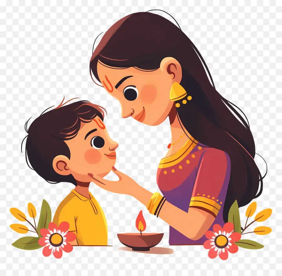 Bhai Dooj，Mère Et Enfant PNG