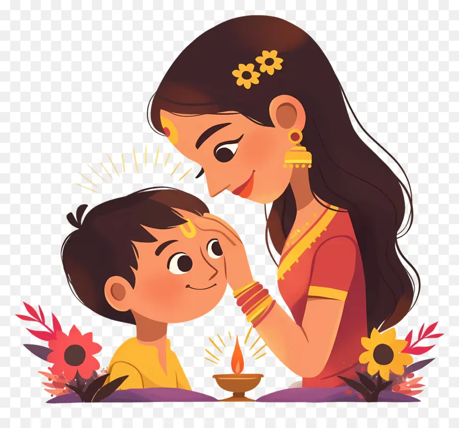 Bhai Dooj，Mère Et Enfant PNG