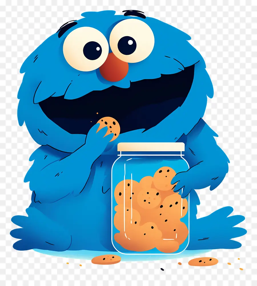 Monstre Aux Biscuits，Personnage à Fourrure Bleue PNG