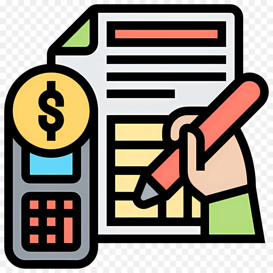 Budget Et Finances，Document Avec Calculatrice PNG