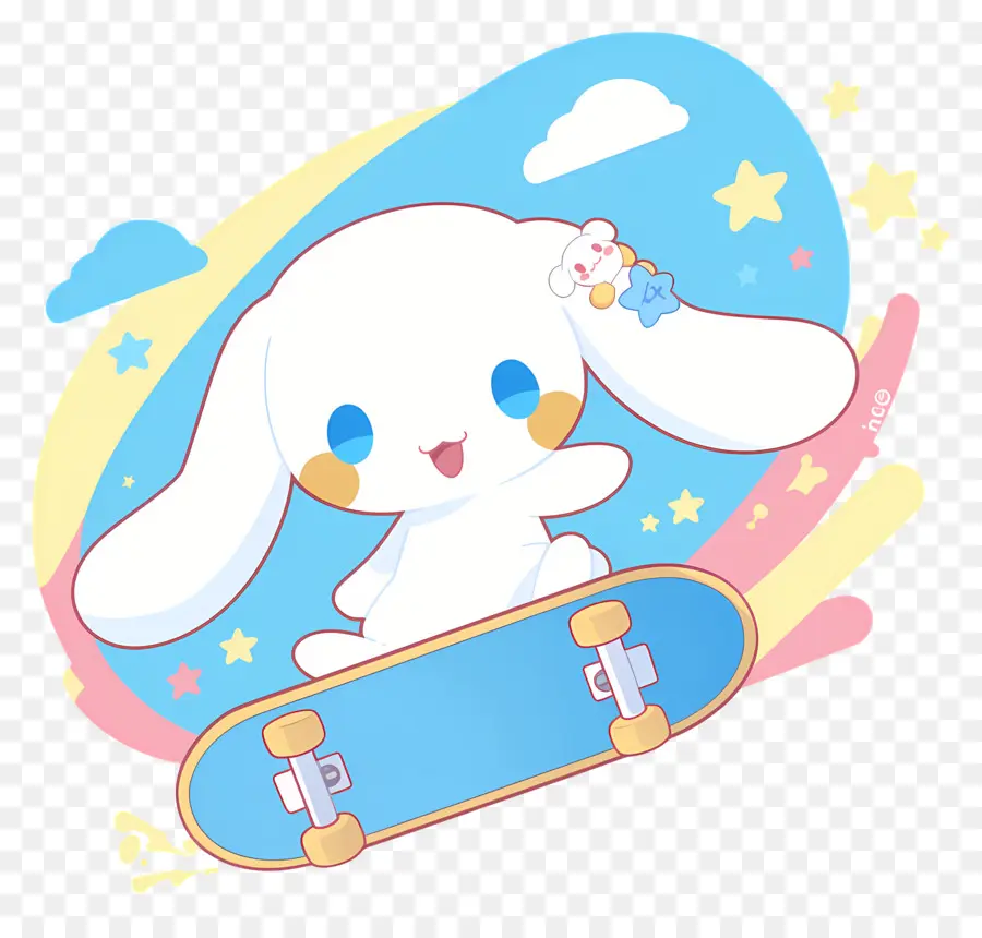 Cannelle Mignonne，Personnage Mignon Sur Skateboard PNG