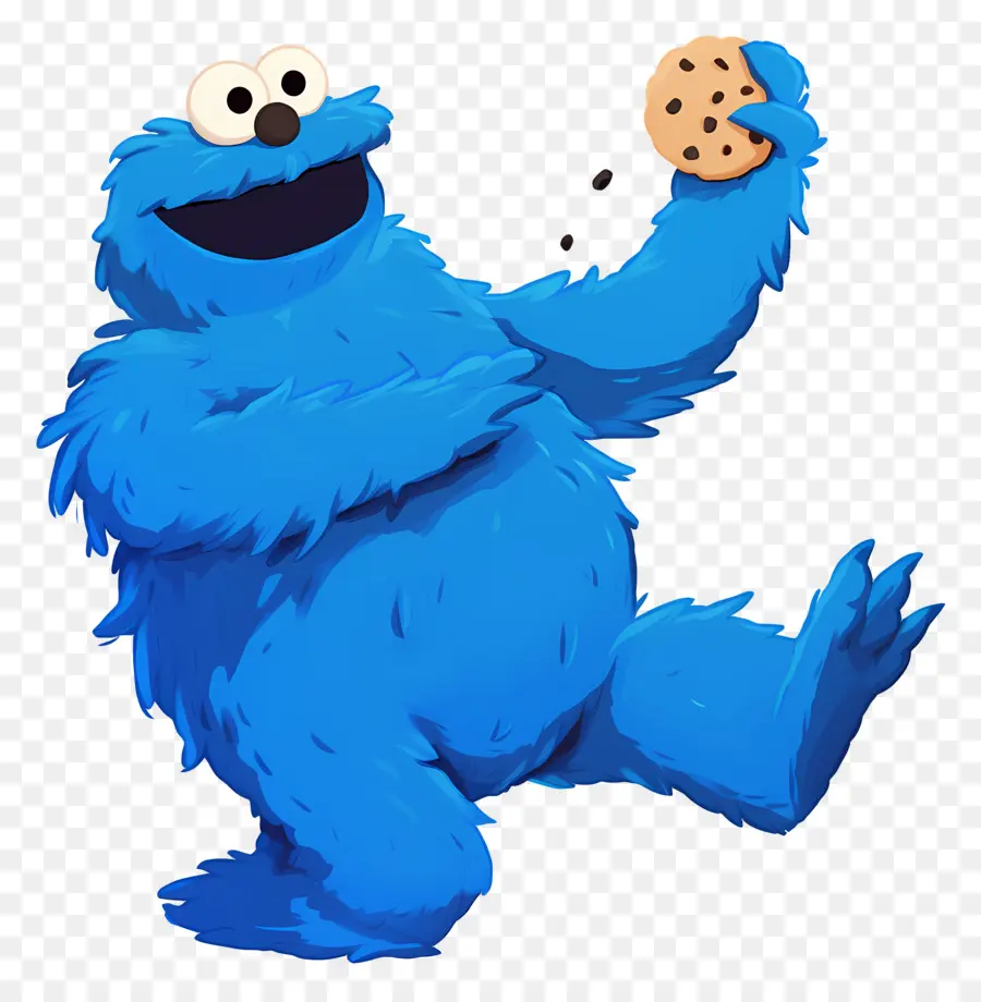 Monstre Aux Biscuits，Personnage à Fourrure Bleue PNG