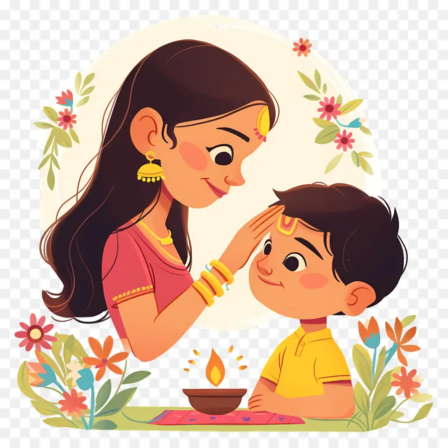 Bhai Dooj，Mère Et Enfant PNG