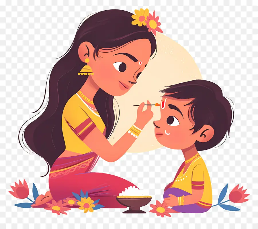 Bhai Dooj，Mère Et Enfant PNG