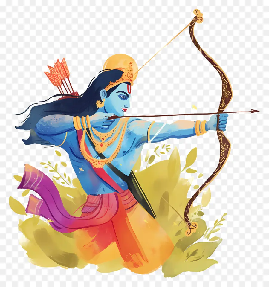 Dussehra，Archer Avec Arc PNG