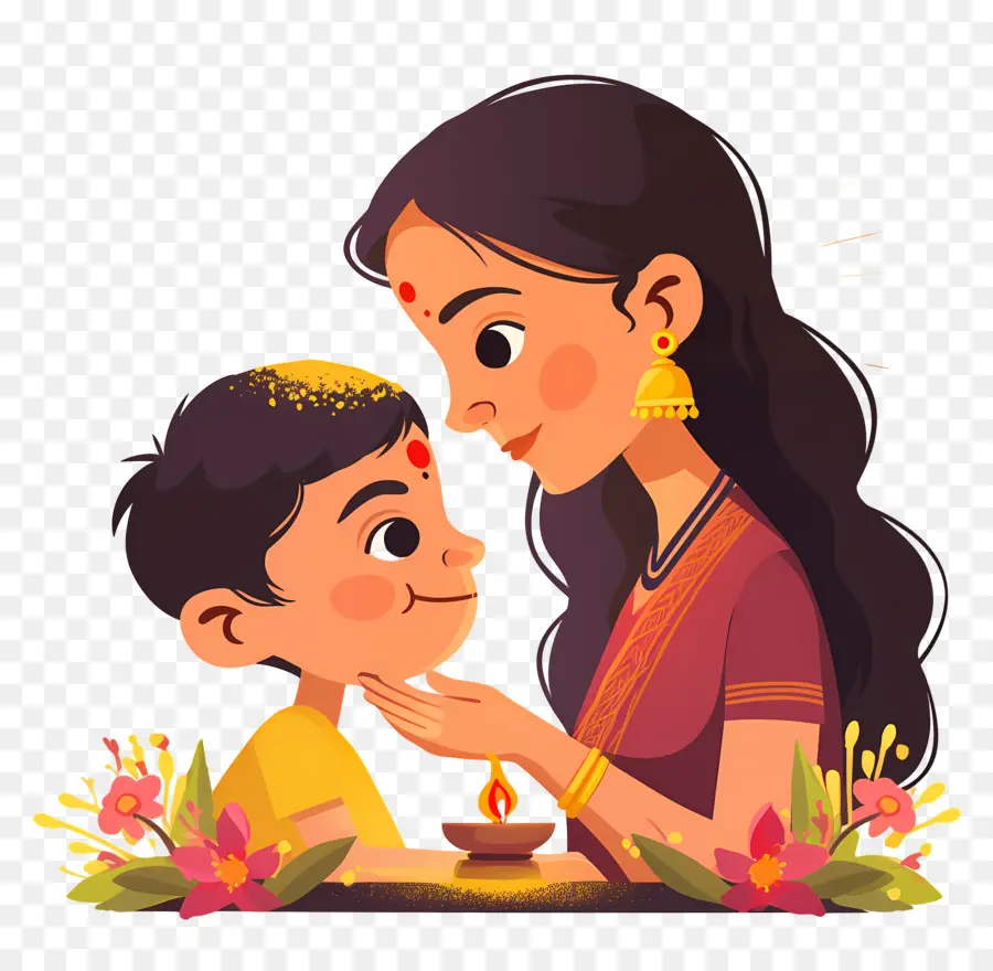 Bhai Dooj，Mère Et Enfant PNG