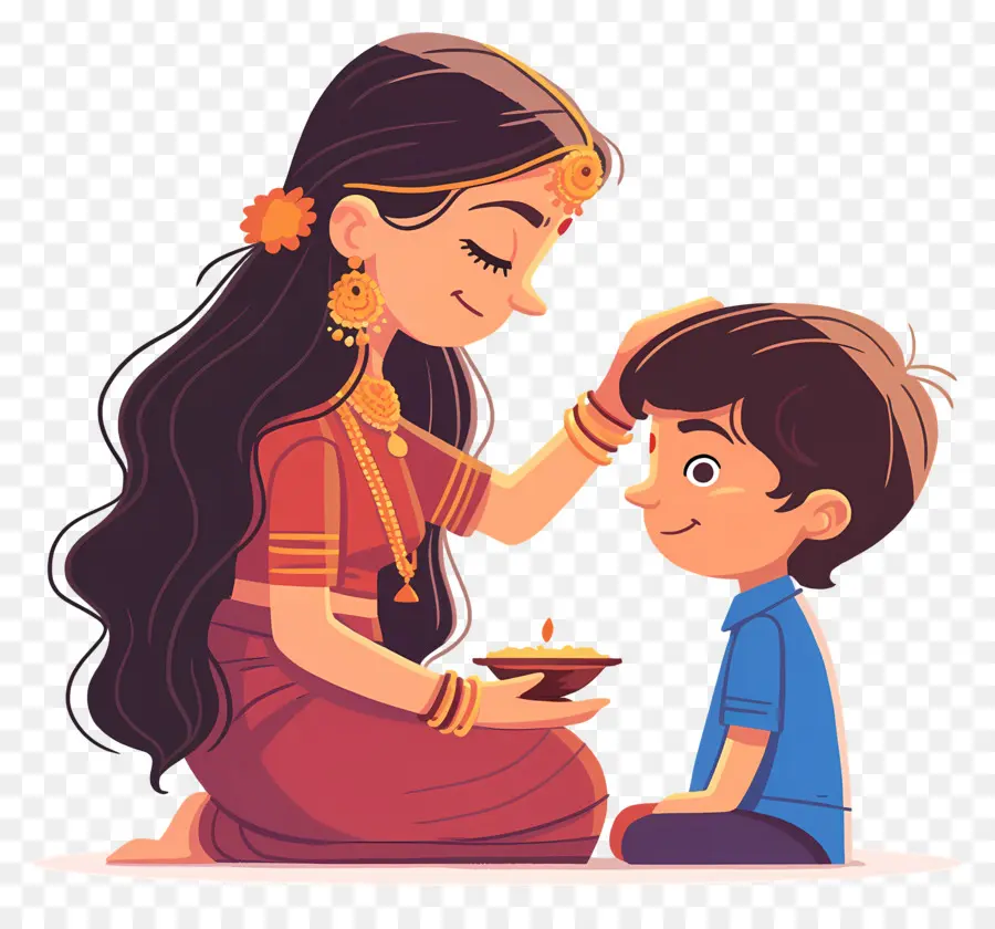 Bhai Dooj，Mère Et Enfant PNG